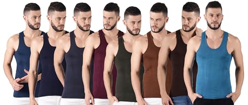 Image of Dollar Lehar Men Combed Cotton Round Neck Vest -Colour May Vary