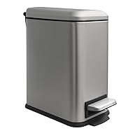 Vista 28 de Cubo de basura pequeño para baño con tapa, cubo de basura de 1.3 galones con cubo interior extraíble, cubo de basura delgado con tapa de cierre