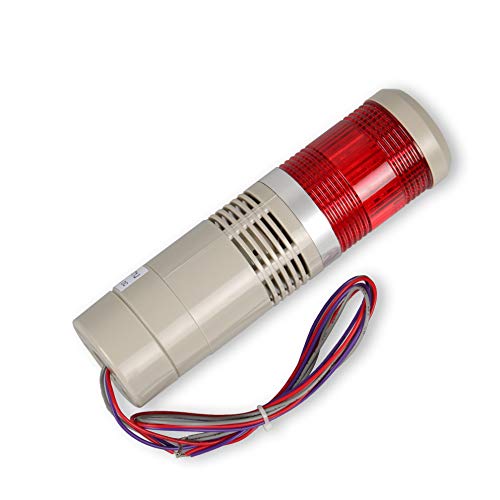 Luban Industrial Signal Light Tower, Column Led Alarm Tower Lamp Light Flash Indicator, 1-Layer Stack Led Warning Light With Buzzer For Safety (Dc 12V/Steady On Light) #TOP1