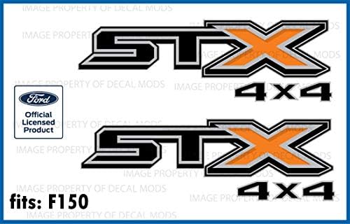 STX 4X4 Decals Stickers for Ford F150 (2015-2020) (Set of 2) Officially Licensed (Orange) - FO
