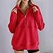 MaMiDay Lightweight Sweatshirts for Women Quarter Zip Pullover Women Mock Neck Oversized Sweatshirts Casual Trendy Workout Hoodies Fall Fashion Outfits Red