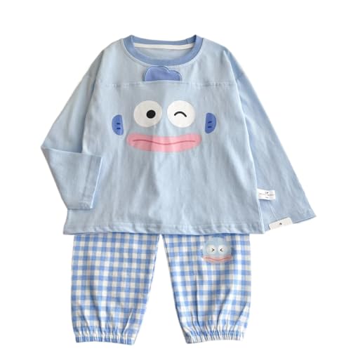 [WIEWILY] パジャマ キッズ ルームウェア 上下セット 長袖+長ズボン コットン95％ 子供服 カジュアル 春秋 女の子/男の子 部屋着 可愛い 通気/柔軟/快適 選べる5色 100/110/120/130/140（水色）