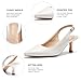 DREAM PAIRS Women's Kitten Heel Slingback Pointed Closed Toe Low Stiletto Heels Dress Bridal Elegant Wedding Pumps Shoes,Size 9,White-Pu,SDPU2444W