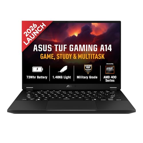 Image of ASUS TUF A14 (2026),AMD Ryzen AI 9 465,RTX 5060-8GB,16GB RAM,512GB SSD,FHD+,14 inch(35.5 cm),165Hz,Windows 11 Home,M365 Basic(1Y),Office 2024,Jaeger Gray,1.4 Kg,FA401GM-RG038WS,Gaming Laptop