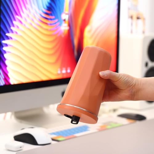 Image of YELONA 600 ml Vacuum Insulated Tumbler with Retractable Straw | Stainless Steel Portable Mug for Hot & Cold Beverages | Leak-Proof, Twist-Off Lid Flask for Coffee, Tea, Juices & More - Hot Orange