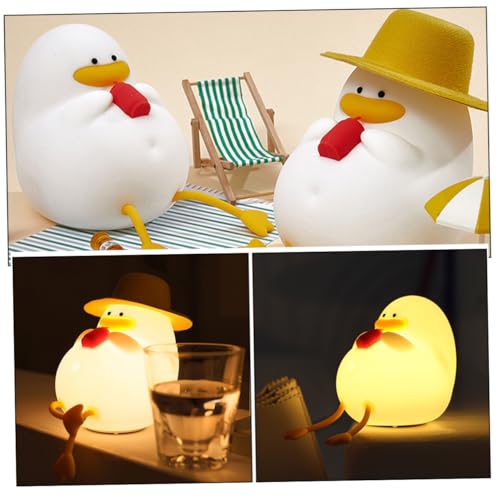 Lámpara de Noche Silicona Pato Recargable Blanca miniatura 3