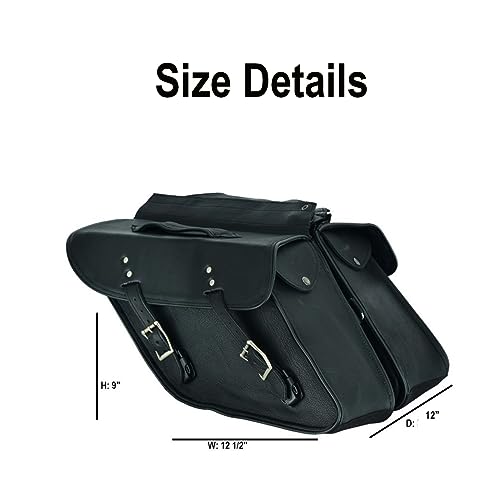 Alforjas para motocicleta de 31 L, con fundas para pistola, bolsa de equipaje en cuero y PVC negro con remaches, compatible con Sportster, Dyna, V-star, Shadow y Softail miniatura 3