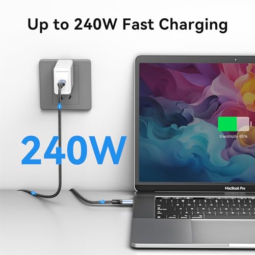 VENTION 240W USB C to USB C Charger Cable USB 4 Cable 1M, Thunderbolt 4/3 Compatible, 8K@60Hz - Image 2