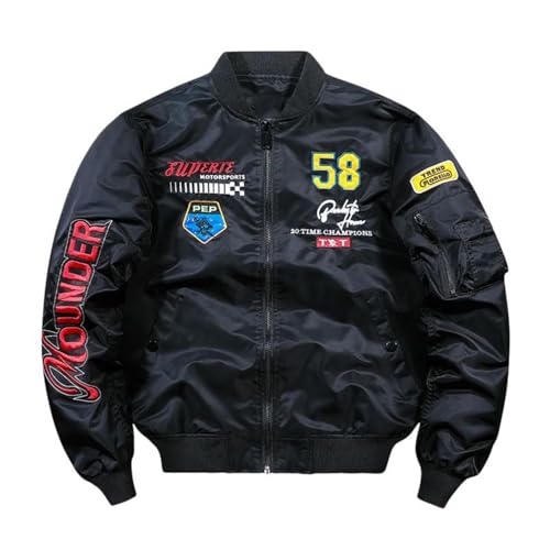 Veste bomber de baseball brodée d'automne pour homme en tissu confortable casual