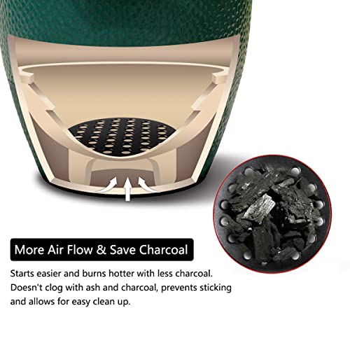 Dracarys Round Cast Iron Fire Grate, Bbq High Heat Charcoal Plate For Large Big Green Egg Fire Grate Bottom Grate Grill Parts Charcoal Grate Replacement Parts Big Green Egg L Accessories-9Inch #TOP4