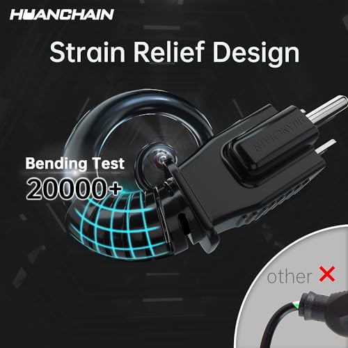 Image of HUANCHAIN 16 /3 Gauge Indoor Outdoor Black Extension Cord 100 FT Waterproof (Pack of 2)