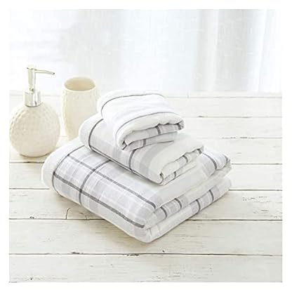 Handtuch-Badetuch, wunderschön besticktes Badetuch-Set, 100 % Plüsch, schwer und saugfähig, perfekt zum Schwimmen oder Baden, 3er-Pack (1 Bad 2 Hand), Badetuch (Farbe: W