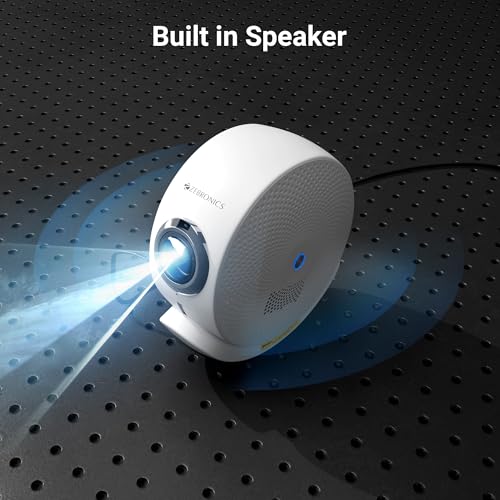Image of Zebronics Android Smart Projector, 4K UHD Support, 12000 Lumens, 250 inch Screen, 90 Tiltable, Auto Focus & Keystone, OTT Apps (Netflix, Prime, Hotstar), BT v5.4, HDMI, Miracast, WiFi (PixaPlay 38)
