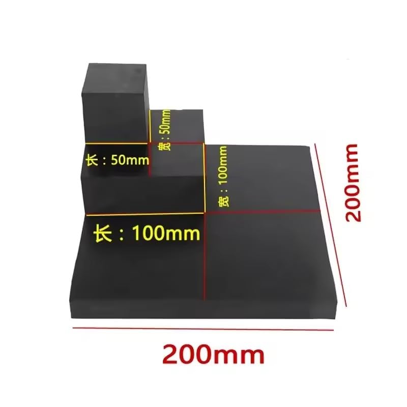 1pcs Black Rubber Sheets Damping Gasket Pad 50x50mm 100x100mm Thick 10mm 15mm 20mm (200mm x 200mm x 50mm)