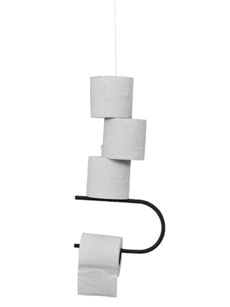 D-TEC Toilettenpapierhalter Rollenspiel Farbe Schwarz mit Seil 2.5 m