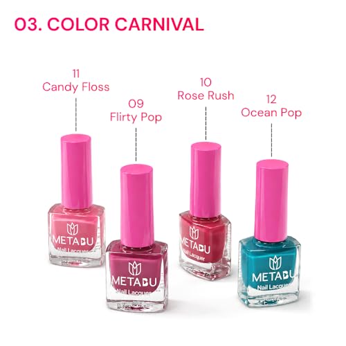 Image of 4 in 1 Glow & Go Nail Lacquer Kit | Nail Polish Set For Women, Travel-Friendly | Glossy Finish, Rich Pigment & Quick Dry Formula Nail Paint | Smooth Application - Shades Color Carnival 03