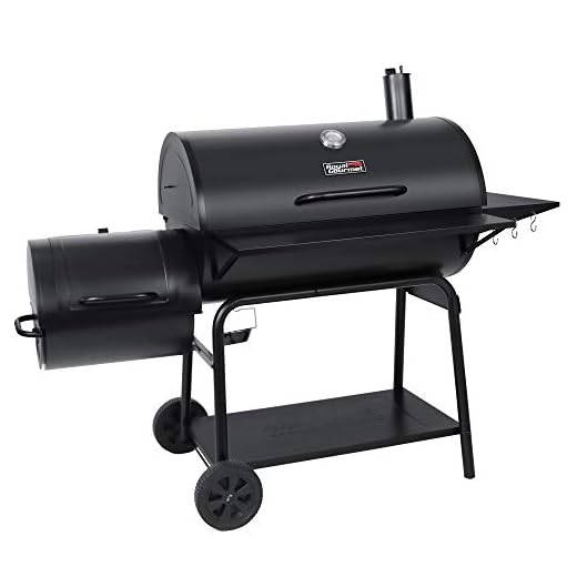 Royal Gourmet CC2036F Barrel Charcoal Grill with Offset Smoker, Outdoor BBQ Grill with 1200 Sq. In. Grilling Area for Large Event Gathering, Black