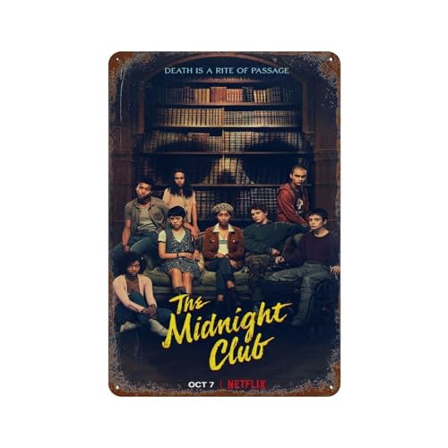 PZXXUEHY Póster de la serie de televisión Midnight Club, decoración de pared, póster de metal moderno, decoración de bar, 30 x 20 cm