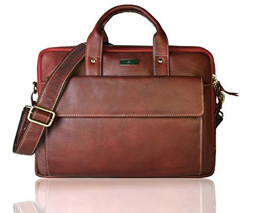LEADERACHI Genuine Classical Vintage Leather Laptop Messenger Briefcase Bag| Office Bags| Laptop Bags (PDM205) (B07427M142) Amazon Price History, Amazon Price Tracker