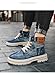 Men's Fashionable Denim Design Lace Up Boot, Casual Comfortable Blue Boots for Men Daily Wear, Male All-match Round Toe High Cut Daily Wear, Footwear, Casual Ankle, Walking Shoes (navy blue,13)