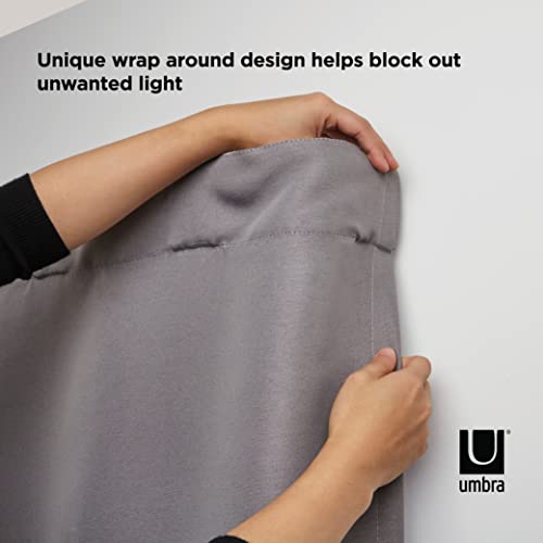 Umbra Twilight Single Curtain Rod Wrap Around Design For Blackout Or Room Darkening Panels, 48-88", Bronze #TOP2