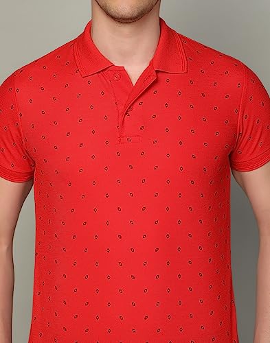 Image of INKKR Men's Printed Polo Neck Half Sleeve Multicolor T-Shirt