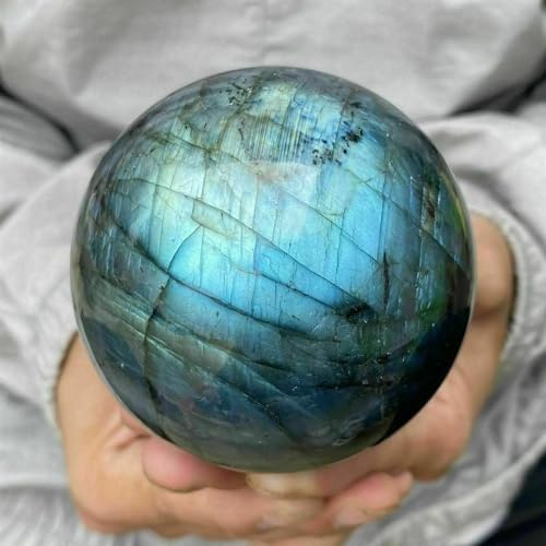 Esfera de labradorita de 61-70mm de cuarzo natural piedra lunar mística 7