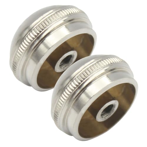 LALADEFIEE Flute Headjoint Screw Cap 2pcs Silver Flute Head Crown End Cap for Woodwind Instruments and Repair Parts