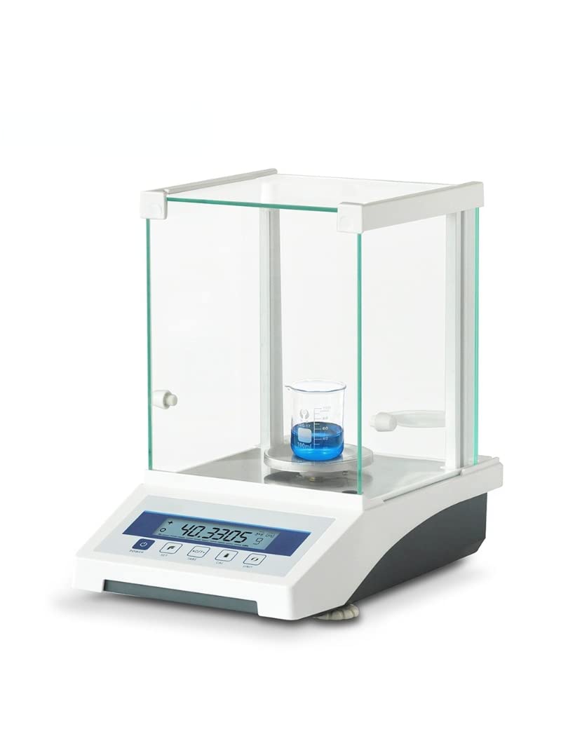 Bilancia Analitica di Precisione 0,0001 G, capacità 100 G, Sensore Elettromagnetico, Piatto da 80 Mm, Ripetibilità 0,0002 G - Bilancia da Laboratorio per università, Ricerca E