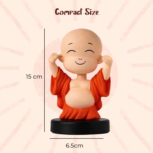 Image of Mini Laughing Buddha for Good Luck Bobblehead, Idol for Car Dashboard, Home Decor Items for Living Room, Office Desk, Superhero Action Figure, Gifting Kids, Family & Friends