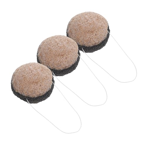 Beatifufu 3 Piezas Esponjas Faciales Doble Cara Bambú y Nuez Exfoliantes y Reutilizables para Limpieza Profunda y Desmaquillante Adecuadas para Baño y Ducha Hombre y Mujer