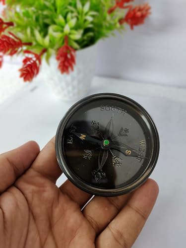 Brújula antigua grabada, coleccionable náutica miniatura 4