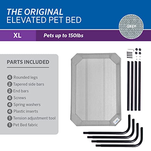 Image of Coolaroo Original Elevated Dog Bed - Breathable Off-The-Ground Pet Bed with Cooling Fabric, Joint Relief & Moisture-Resistant Fabric, 100% Recyclable, Easy Clean, Gray, Extra Large