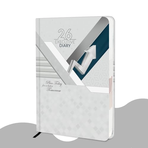 Image of ALDIVO Paper Cover Hard Bound New Year Diary 2026 | A5 Size 365 Days 2026 Daily Planner Diary with Dates, Calendar, Month Cut Index and Bookmark For Office, Personal and Corporate Use (AD620)
