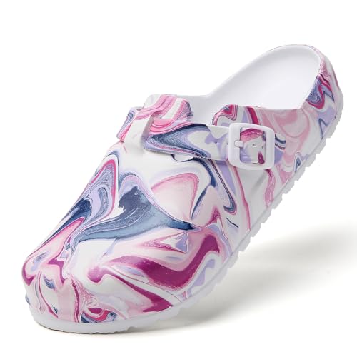 XJITIGER Sabots Médicaux Femme Antidérapants – Chaussures de Travail en EVA Imperméables, Légères et Confortables, Sabots Infirmière à Motifs pour...