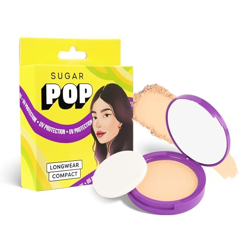 Image of SUGAR POP Longwear Compact with Castor Oil & Vitamin E | PressedSetting Powder with UV Protection | Matte & Long Lasting | 9gm - 05 Nude