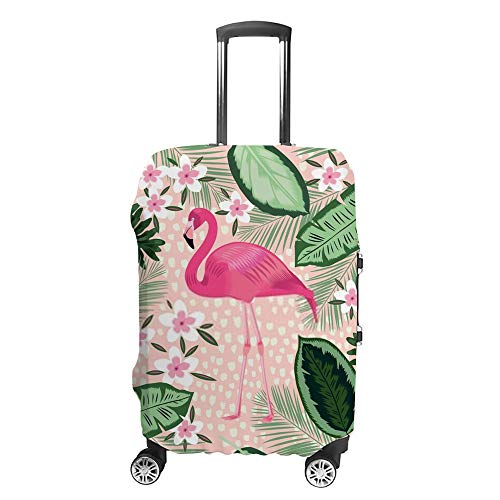 Housse de protection pour bagages anti-rayures extensible motif flamants roses