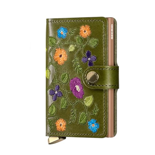 Olive Floral Stitch Miniwallet by Secrid