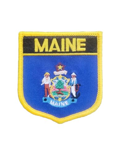 Ruoming 1 PCS Maine Flag Patches Iron On or Sew