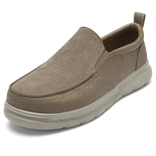 Image of 1TAZERO Mens Wide Width Slip On Shoes with Arch Support Insoles Men Lightweight Casual Loafer for Elderly & Wide Feet Plantar Fasciitis Walking Shoes