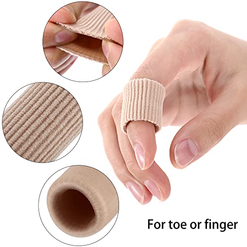 Image of Blulu 24 Pieces Toe Tubes 0.98 Inches Cushion Tube Corn Pads for Toes Sleeves Soft Gel Protectors for Cushions Corns Blisters Calluses 3 Size(Skin Color,Assorted Sizes)