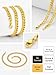 U7 6mm Diamond Cut Cuban Link Chain for Men Women, 18K Gold Plated Stainless Steel Solid Hip Hop Jewelry Fashion Curb Chains 22 Inch