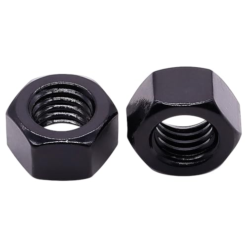 Image of 5 /16 inch-18 Black Hex Nuts, 304 Stainless Steel 18-8, Hexagon Head Nuts for Home Automotive DIY User, Black Coated Finish, Hex Drive, 50 PCS