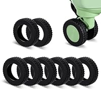 Wanmu 8 Stück Silikon Radschutzabdeckung für Gepäck, Wasserdicht Reisekoffer-Radabdeckung, rutschfest Schutzhülle Koffer Rollenschut für Reisen, Gepäck Koffer (Schwarz)