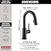 Delta Faucet Trinsic Matte Black Bar Faucet with Pull Down Sprayer, Black Bar Sink Faucet Single Hole, Wet Bar Faucets Single Hole, Prep Sink Faucet, Black Kitchen Faucet, Matte Black 9959-BL-DST
