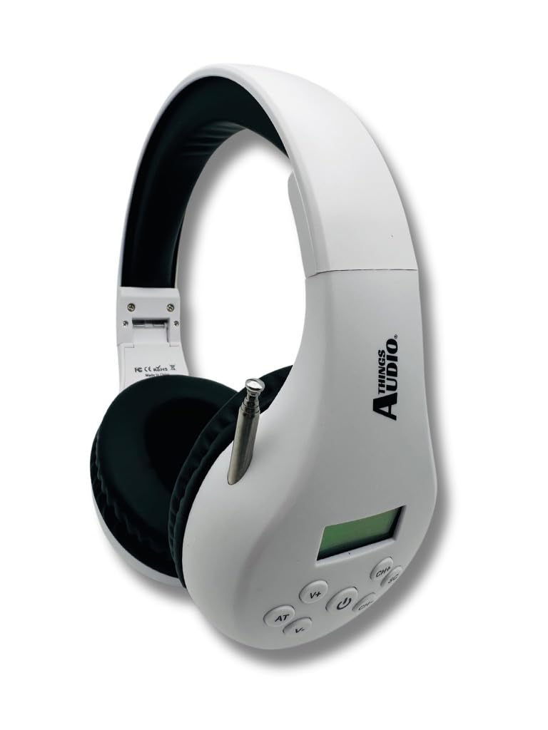 Portable Personal FM Radio Headphones Pull-Out Antenna for Great Reception, Walking, Jogging, Relaxing, School, Talk Radio - Powered by 2AA Batteries (Not Included) (White & Black)-image-22