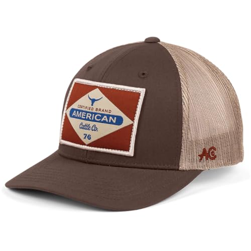 American Cattle Co. Billboard Adjustable Snapback Western Hat (Dark Chocolate/Brown)