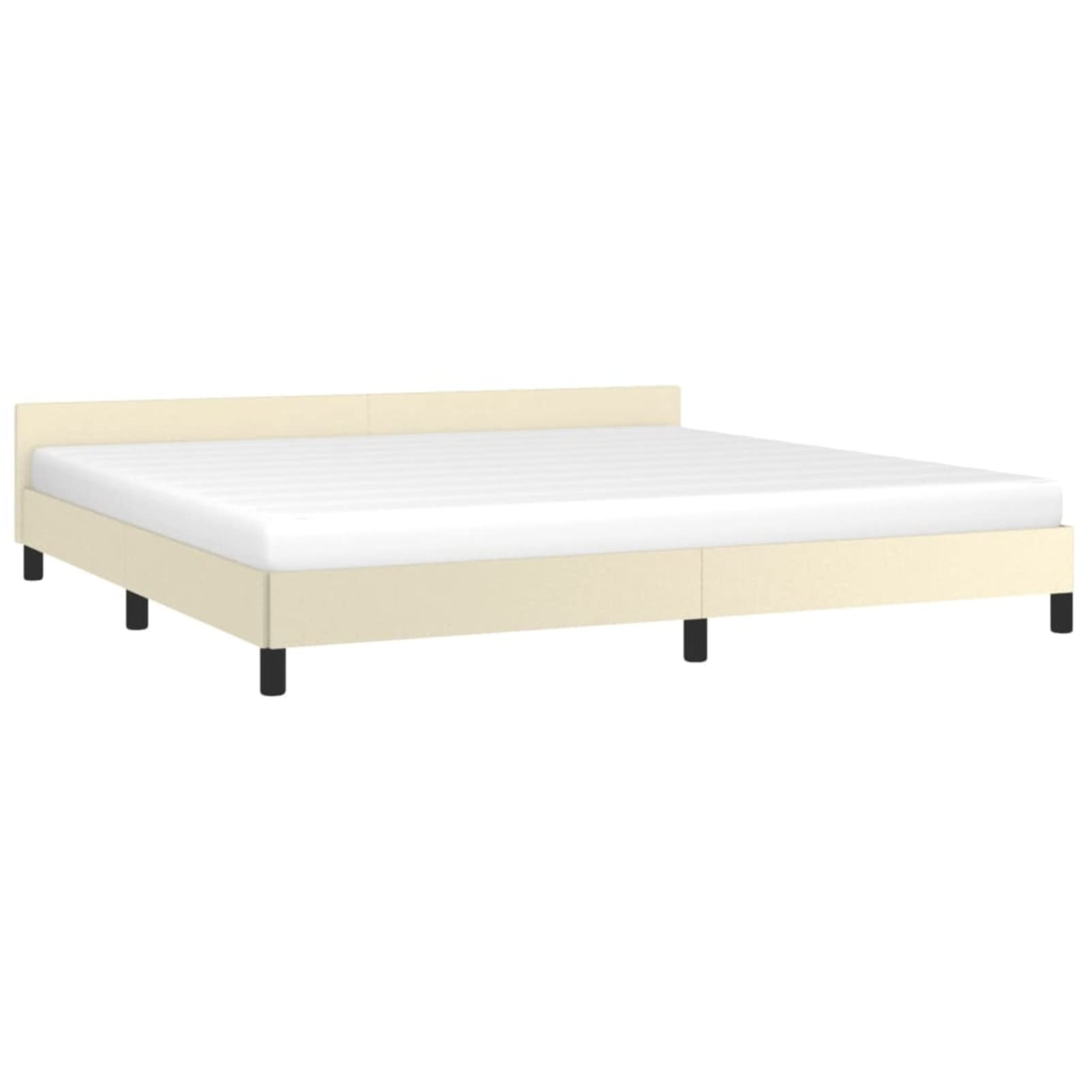 ShGaxin Struttura del letto con testiera, Doghe, Base letto, Telaio del letto, Letto mobile, letti per bambini, letto completo, pelle sintetica crema 200 x 200 cm