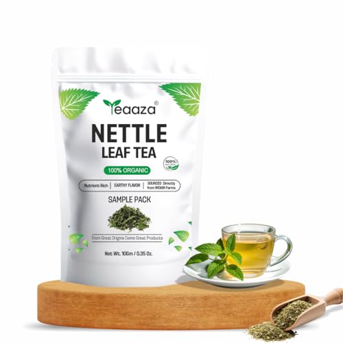 Image of Teaaza Organic Nettle Leaf Tea| Nettle Tea Leaves sourced from Himalayas| For Kidney Detox, Raising Hemoglobin & Joint Health, 10 Grams