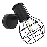 Precioso aplique de techo o pared jaula decorativa para bombillas E14. De diseño nórdico industrial.